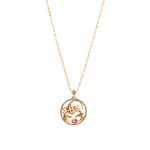 Zodiac Diamond Necklace Scorpio with Brown Diamond and Precious Stones