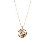 Zodiac Diamond Necklace Gemini with Black Diamond and Precious Stone