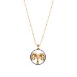 Zodiac Diamond Necklace Aries with Sapphire and Precious Stone