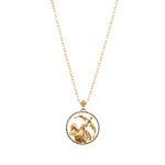 Zodiac Diamond Necklace Sagittarius with Brown Diamond and Precious Stone