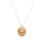 Zodiac Diamond Necklace Leo with Precious Stones