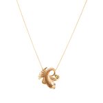 Zodiac Diamond Necklace Pisces with Black Diamond and Precious Stone