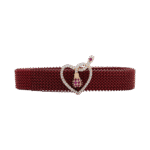 Light Diamond Heart Bracelet with Ruby