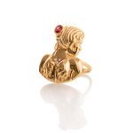 Zodiac Diamond Ring Virgo with Precious Stone