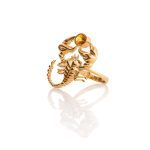 Zodiac Diamond Ring Scorpio with Precious Stone