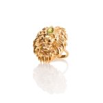Zodiac Diamond Ring Leo with Precious Stone