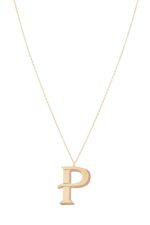 Initials Gold Necklace Letter P