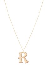 Initials Gold Necklace Letter R