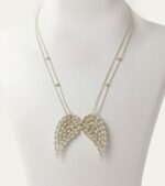 Fairy Taile Diamond Necklace Wings with Marquise