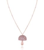Wild Mushroom Diamond Necklace with Pink Sapphire and Black Diamond