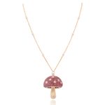 Wild Mushroom Diamond Necklace with Ruby