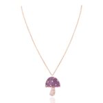 Wild Mushroom Diamond Necklace with Precious Stones