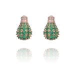 Light Diamond Earrings with Emerald