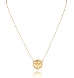 Zodiac Diamond Necklace Sun Face
