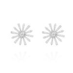 Snowflake Diamond Earrings with Princess Diamond
