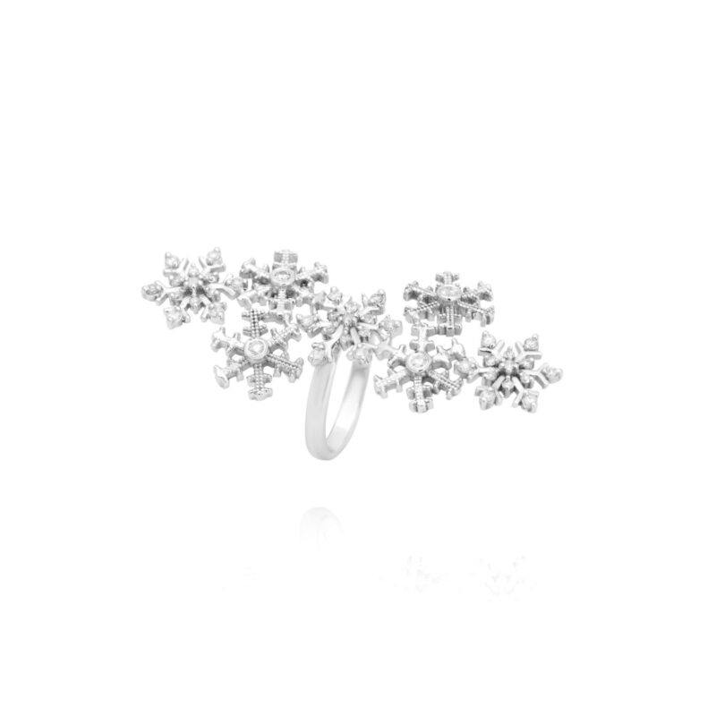 Snowflake Diamond Ring by Zougheib, Winter fashion jewelry