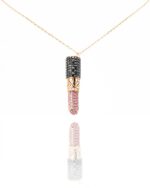 Lipstick Diamond Necklace with Black Diamond and Pink Sapphire