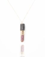 Lipstick Diamond Necklace with Black Diamond and Precious Stones
