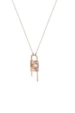 Oummi Diamond Lock Necklace with Pearl