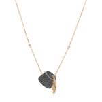 Tarboush Diamond Pendant with Black Diamond