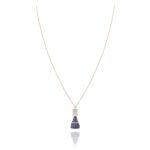 Chess Diamond Necklace with Sapphire