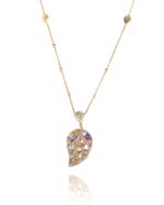 Leaves Diamond Bracelet with Pink Sapphire and Precious Colors