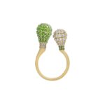 Light Diamond Ring with Emerald