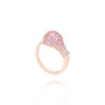 Light Diamond Ring with Pink Sapphire