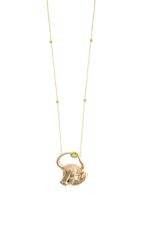 Zodiac Diamond Necklace Taurus with Green Sapphire and Precious Stone