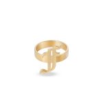 Initials Gold Ring Letter F