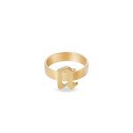 Initials Gold Ring Letter A