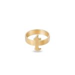 Initials Gold Ring Letter T