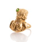 Zodiac Diamond Ring Virgo with Precious Stone