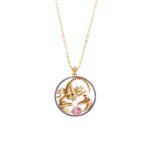 Zodiac Diamond Necklace Scorpio with Sapphire and Precious Stones