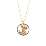 Zodiac Diamond Necklace Aquarius with Blue Sapphire and Precious Stones