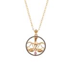Zodiac Diamond Necklace Libra with Fancy Diamond and Precious Stone