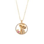 Zodiac Diamond Necklace Aquarius with Fancy Diamonds and Precious Stone