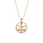Zodiac Diamond Necklace Libra with Fancy Diamond and Precious Stone
