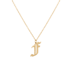 Initials Gold Necklace Letter F