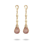 Light Diamond Earrings with Pink Sapphire