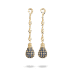 Light Diamond Earrings with Blue Sapphire