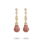 Light Diamond Earrings with Pink Sapphire