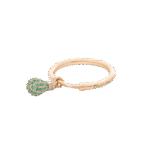 Light Diamond Ring with Emerald