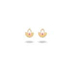 Lotus Gold Earrings with Colored Stones