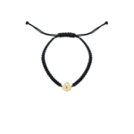 Lotus Gold Bracelet with Colored Stones and Silk