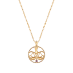 Zodiac Diamond Necklace Libra with Brown Diamond and Precious Stone