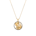 Zodiac Diamond Necklace Gemini with Black Diamond and Precious Stone