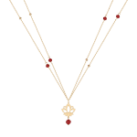 Lotus Gold Necklace with Colored Stones