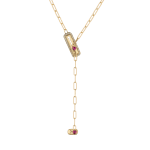 Love Lock Diamond Necklace with Colored Stones
