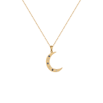Moon Diamond Necklace with Sapphire